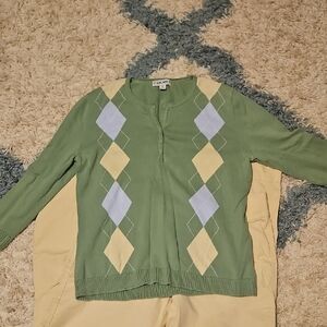 Green Argyle Sweater